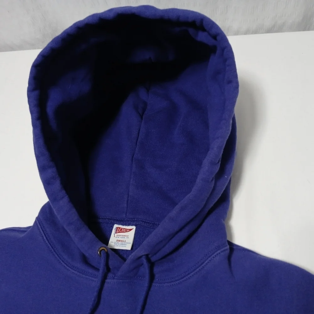 J. Crew Heritage Fleece Royal Blue 90's Vibe Hoodie. Men's Size S - Picture 6 of 11